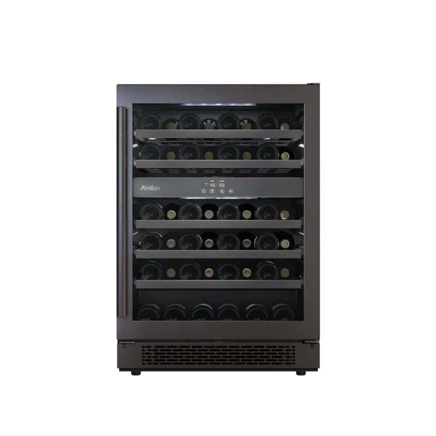 Avallon 46Bottle Capacity Black Stainless Steel Dual Zone Cooling