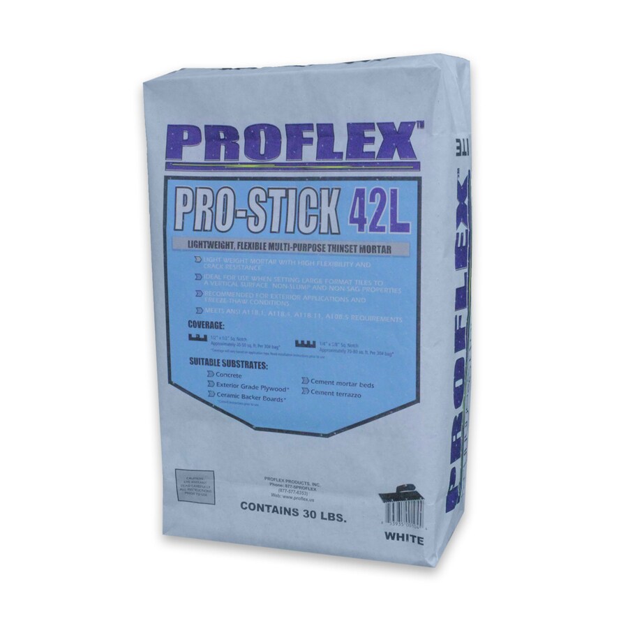 PROFLEX PROSTICK 42L 30lb White Powder Medium Bed Mortar at
