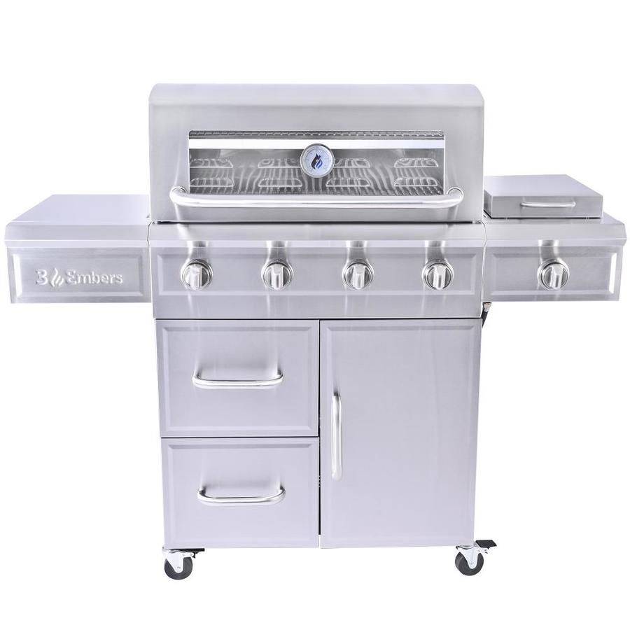 3 Embers Stainless Steel 4Burner Liquid Propane and Natural Gas Grill