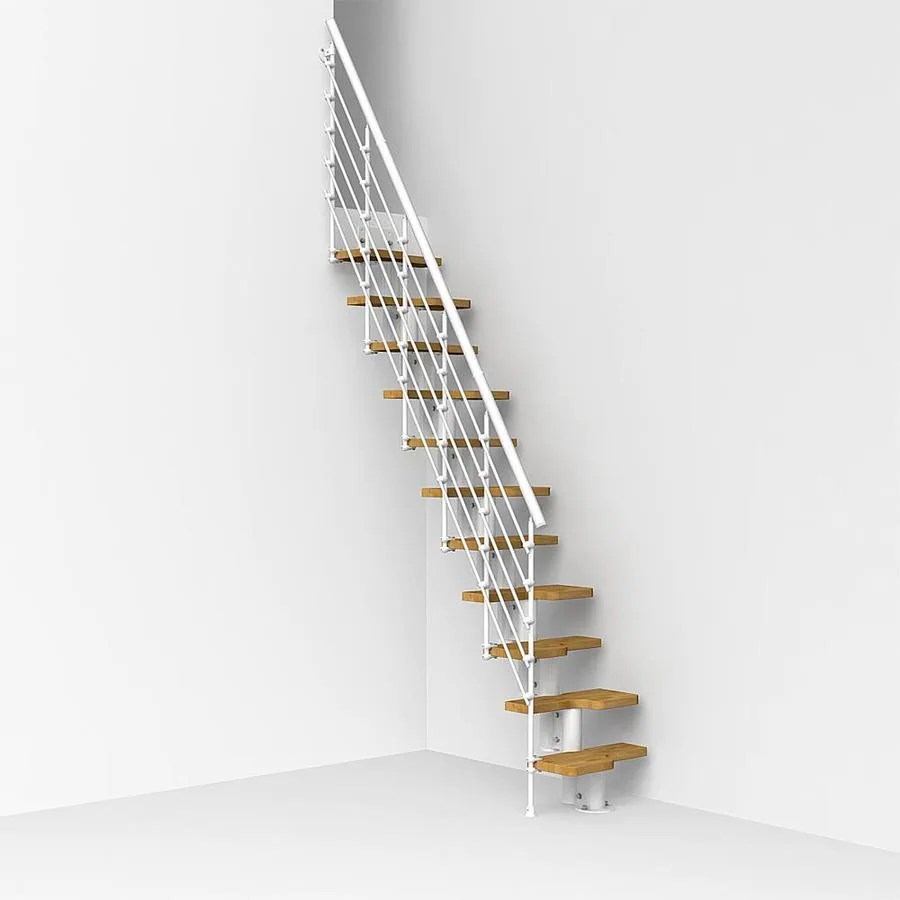 Arke Oaktra 9.1ft White Modular Staircase Kit at