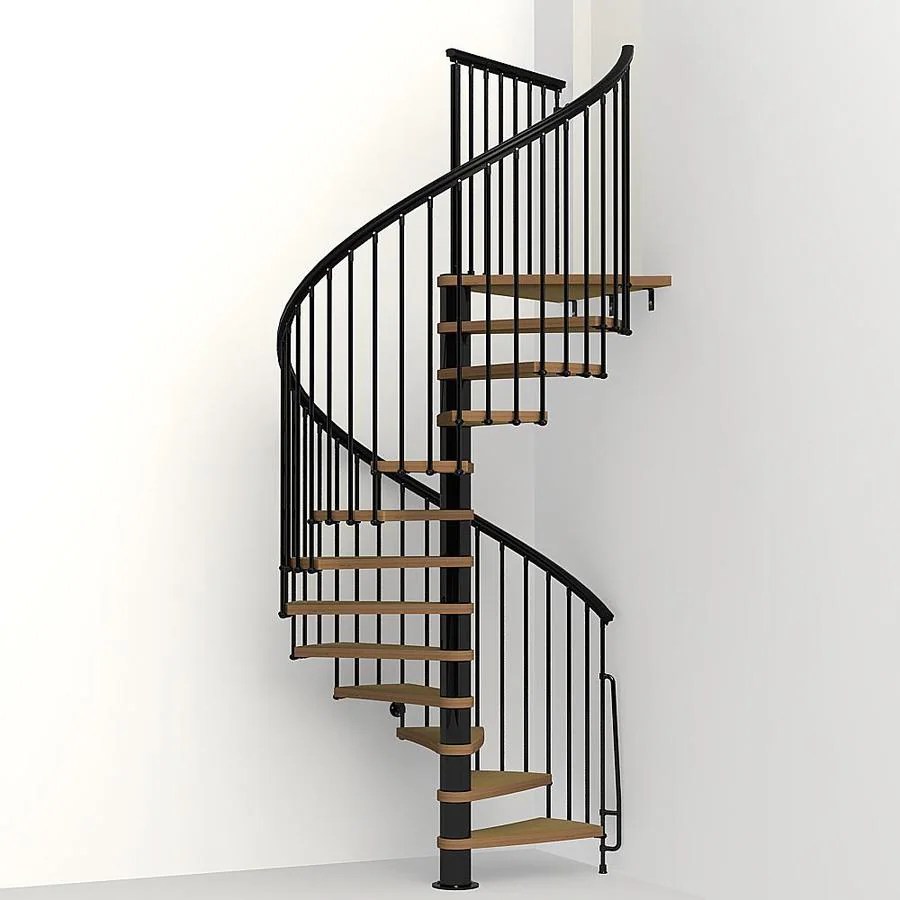 Arke Nice1 63in x 10ft Black Spiral Staircase Kit in the Staircase