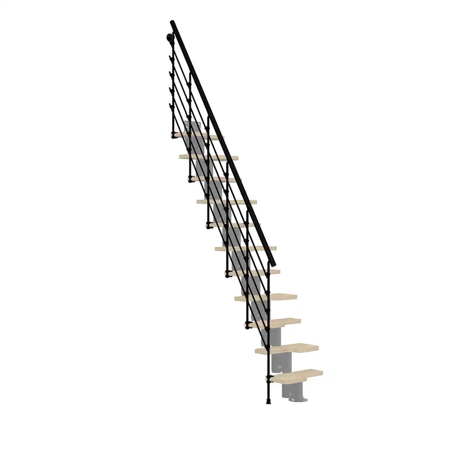 Arke Oak 30.Xtra 5ft Black Painted Stair Railing Kit in the Stair