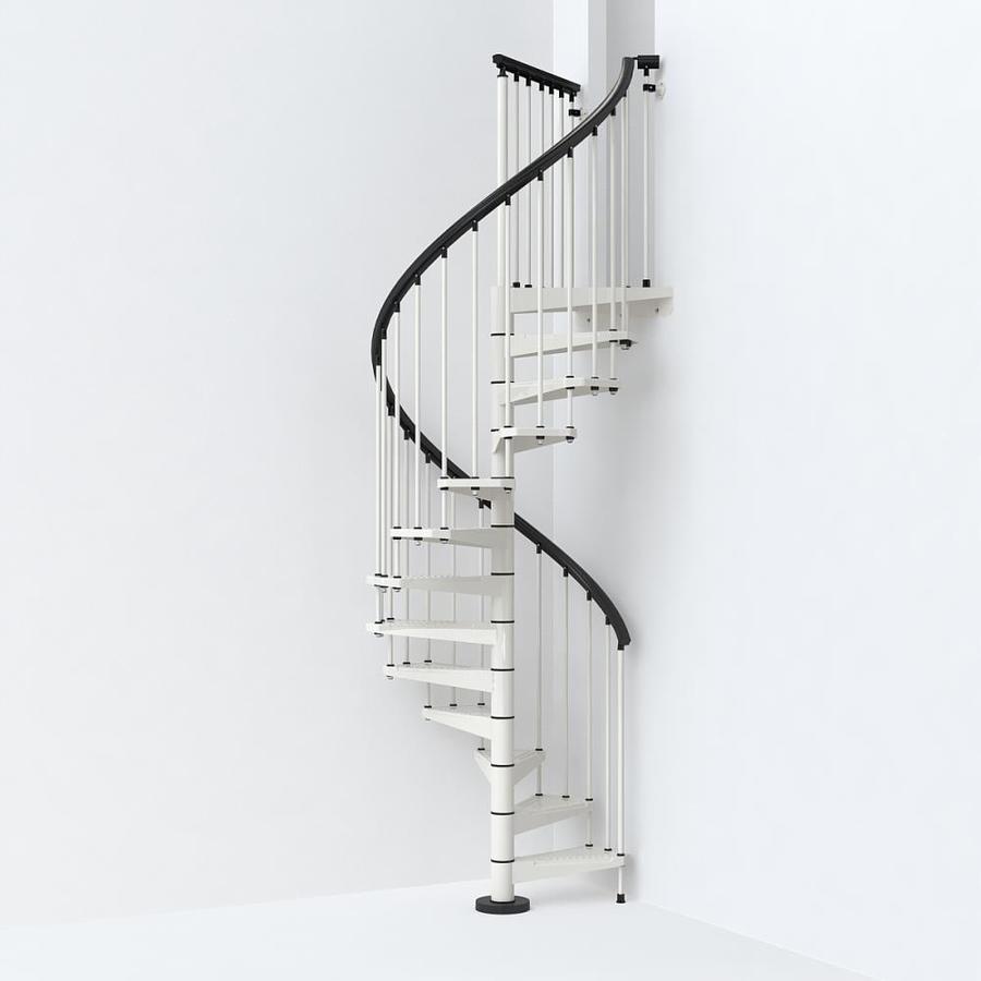 Arke Sky030 47in x 10ft White Spiral Staircase Kit at