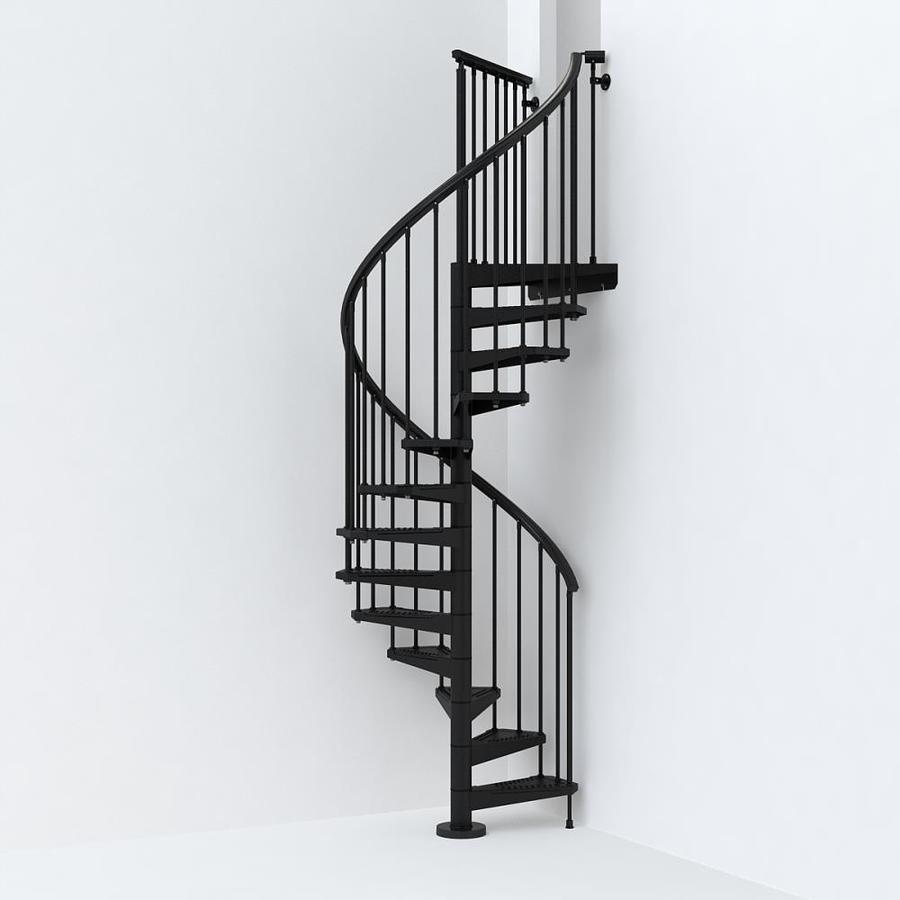 Arke SKY030 47in x 10ft Black Spiral Staircase Kit at
