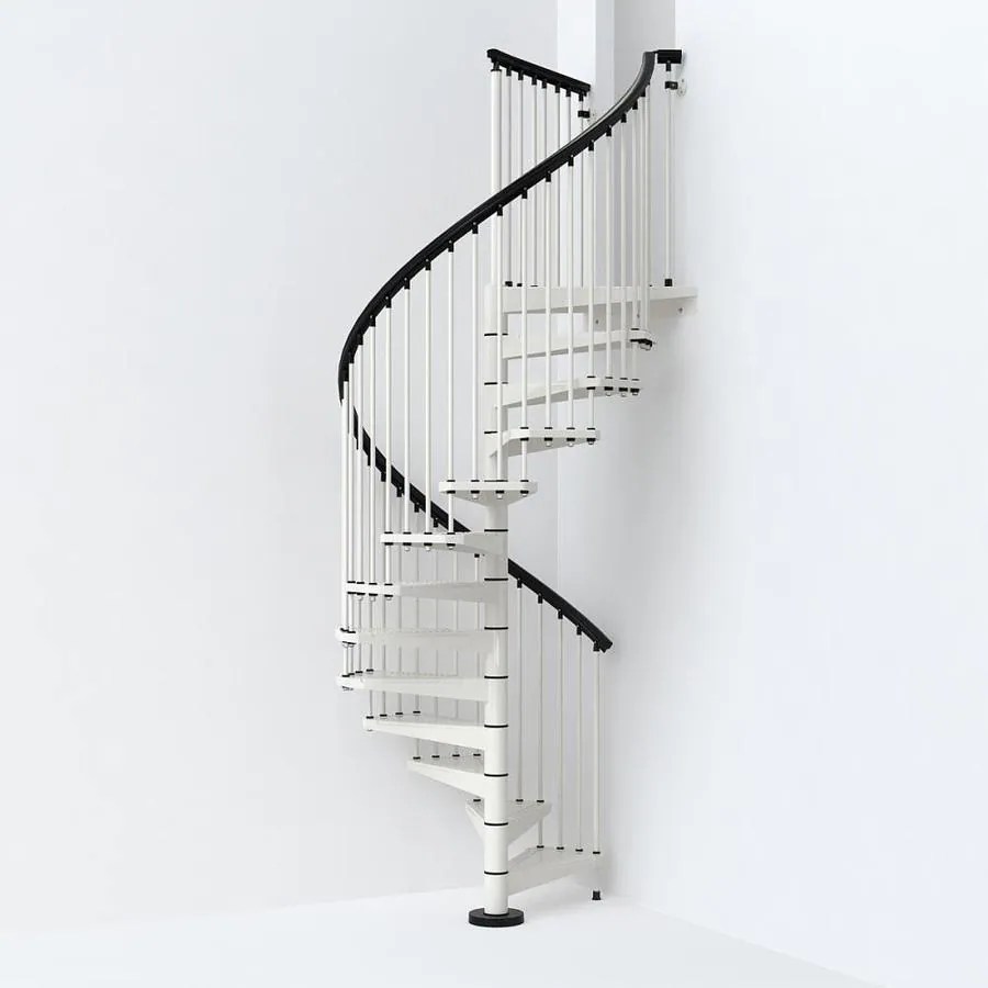 Arke Sky030 55in x 10ft White Spiral Staircase Kit at