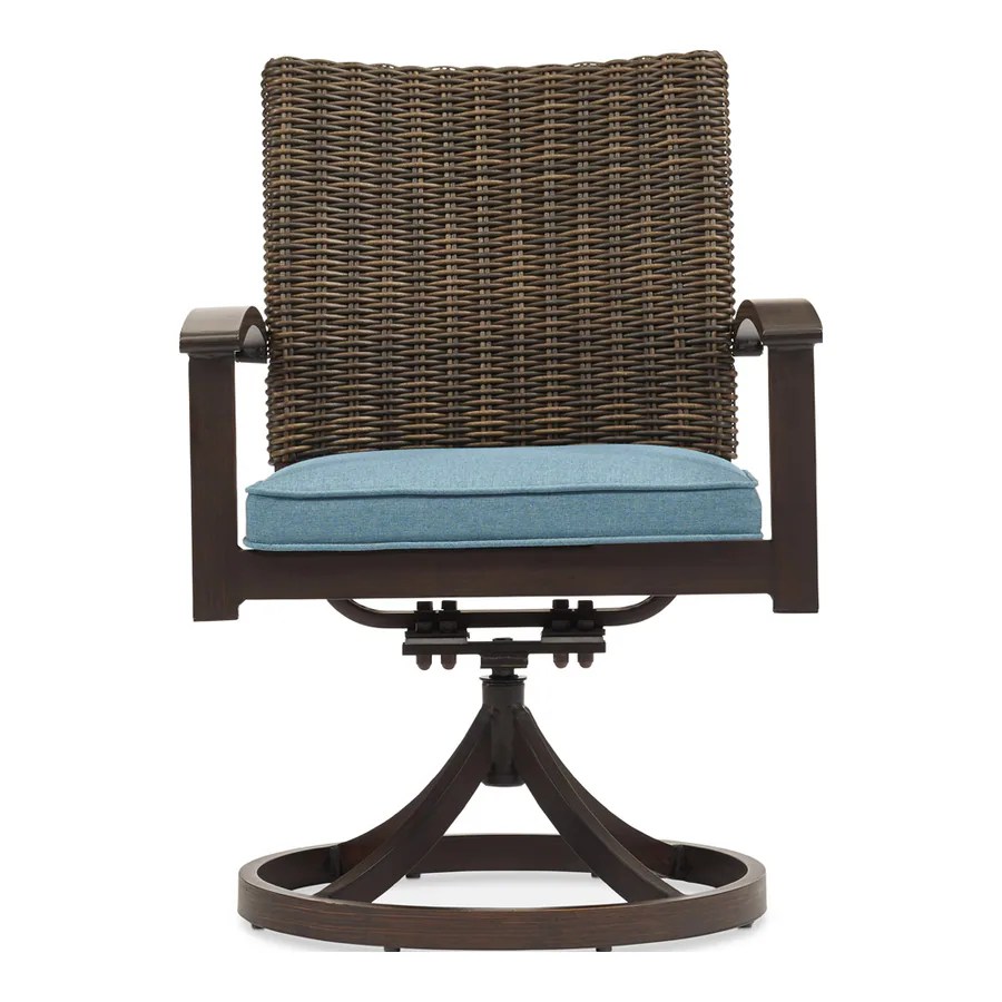 Allen + roth Atworth Set of 2 Aluminum Swivel Dining Chairs with