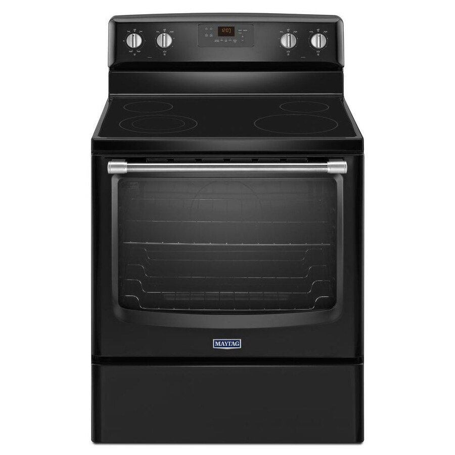 Maytag Smooth Surface Freestanding 6.2cu ft SelfCleaning Electric Range (Black) 30in