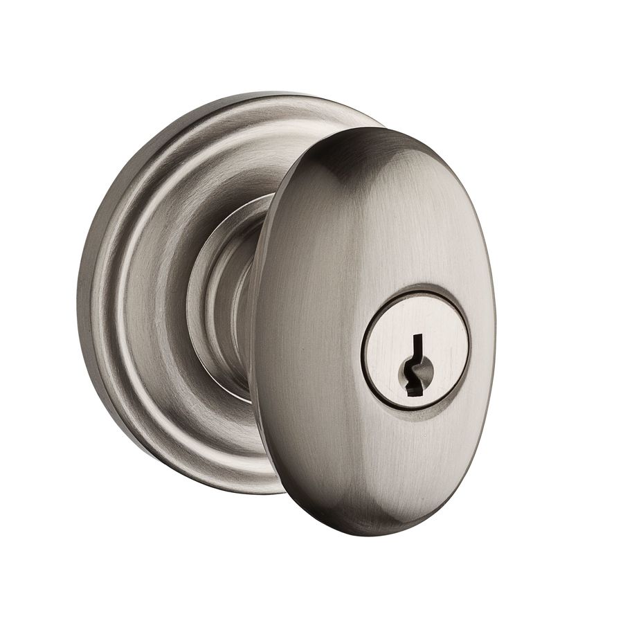 BALDWIN Reserve Ellipse Satin Nickel Keyed Entry Door Knob at