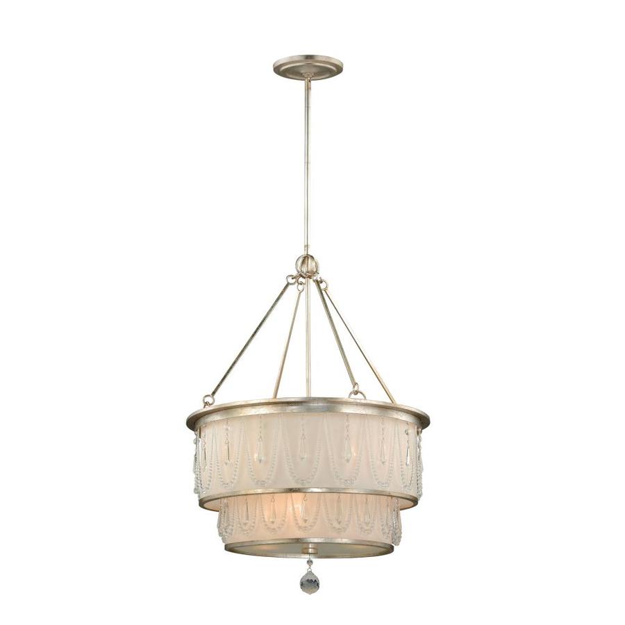 Cascadia Pendant Silver Leaf Traditional Drum Pendant Light in the