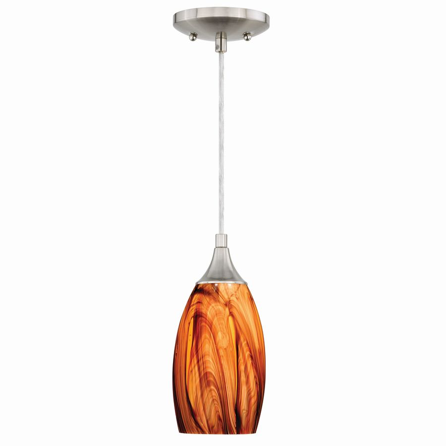 Cascadia Milano Satin Nickel Transitional Tinted Glass Bell Pendant