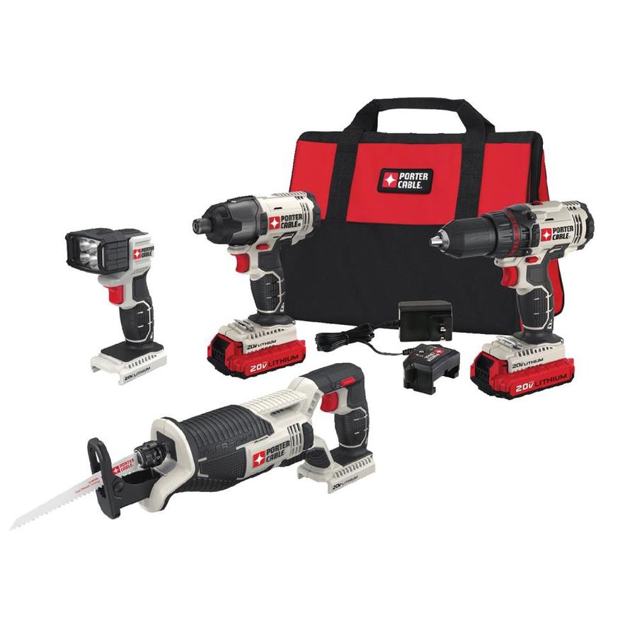 PORTERCABLE 4Tool 20Volt Max Power Tool Combo Kit with Soft Case