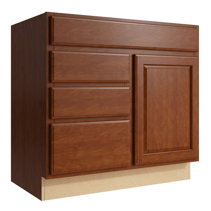 Shop KraftMaid Momentum Sable Settler 1Door 3Drawer Left Base