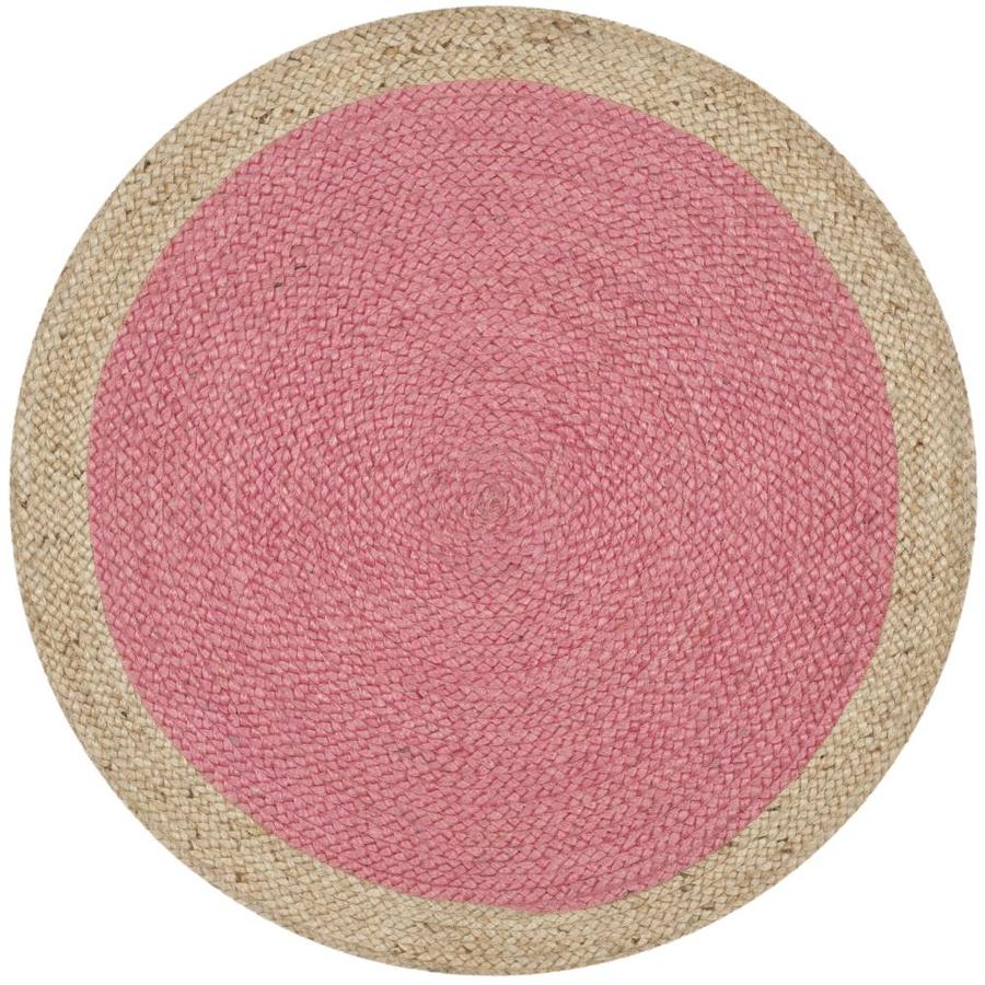 Safavieh Natural Fiber Cira 3 x 3 Pink/Natural Round ... (675 x 675 Pixel)