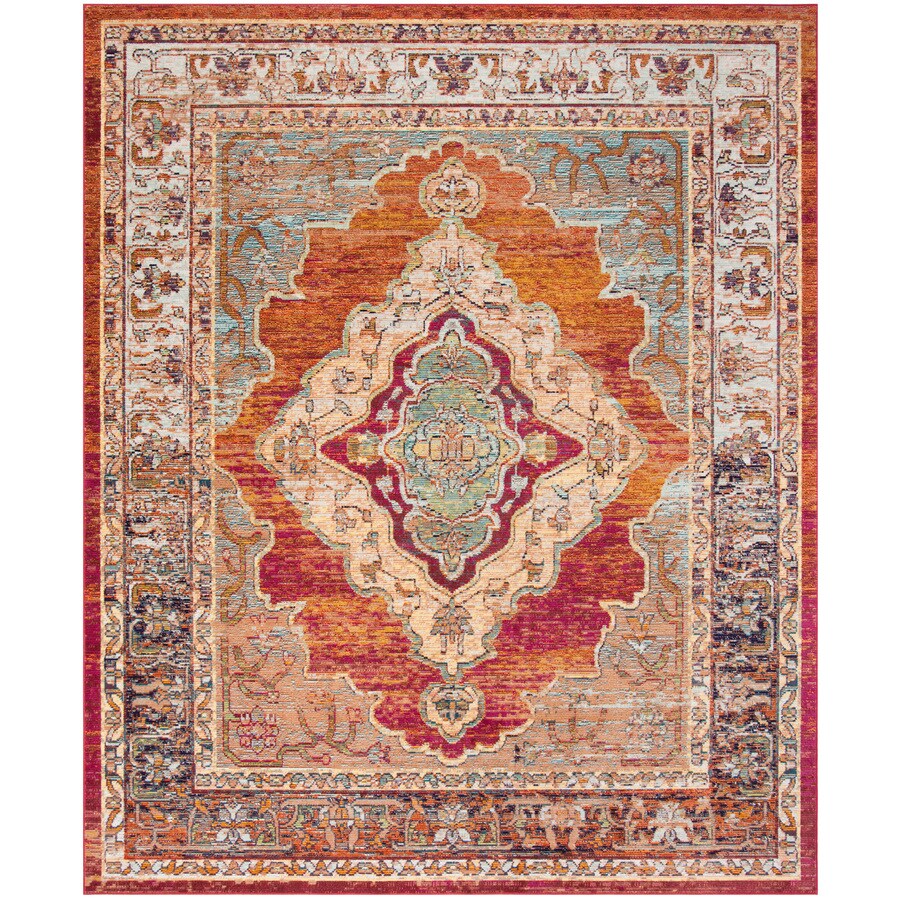 Safavieh Crystal Emory 11 x 16 Orange/Light Blue Indoor Floral