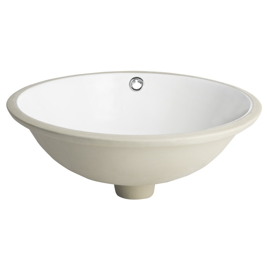 Safavieh White Ceramic Undermount Round Bathroom Sink with Overflow