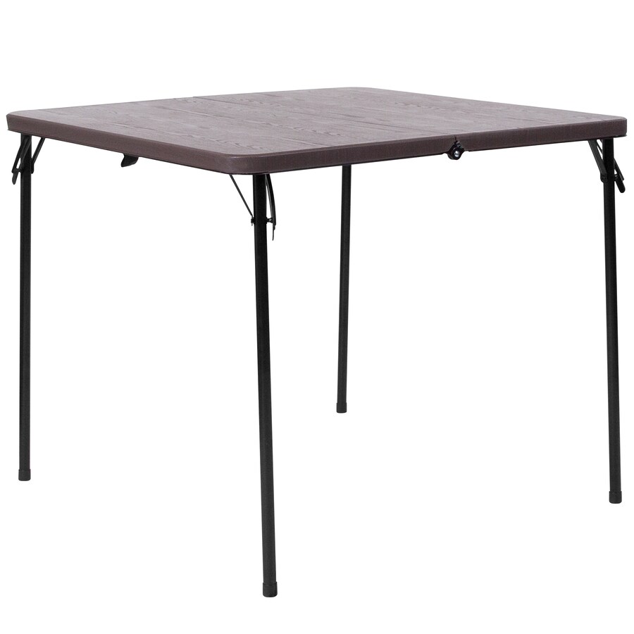 3 Foot Folding Table Home Depot Flash Furniture 3ft x 2.83ft Indoor Square Plastic Brown Folding