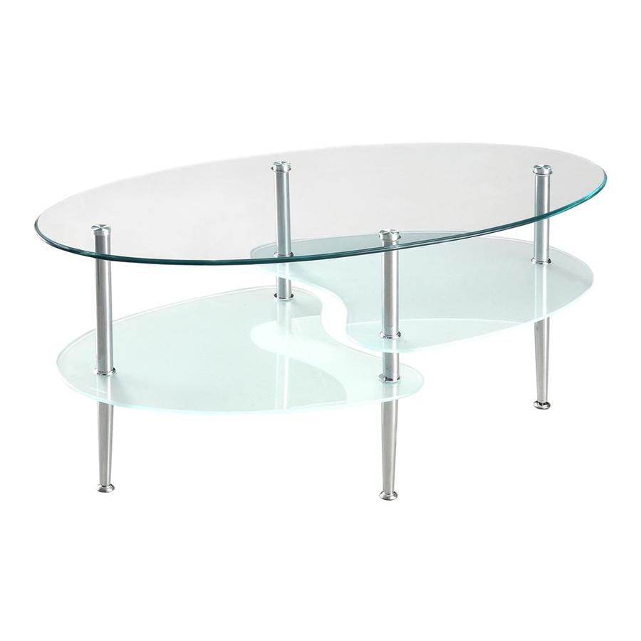 Walker Edison Tempered Safety Glass Glass Coffee Table in the Coffee