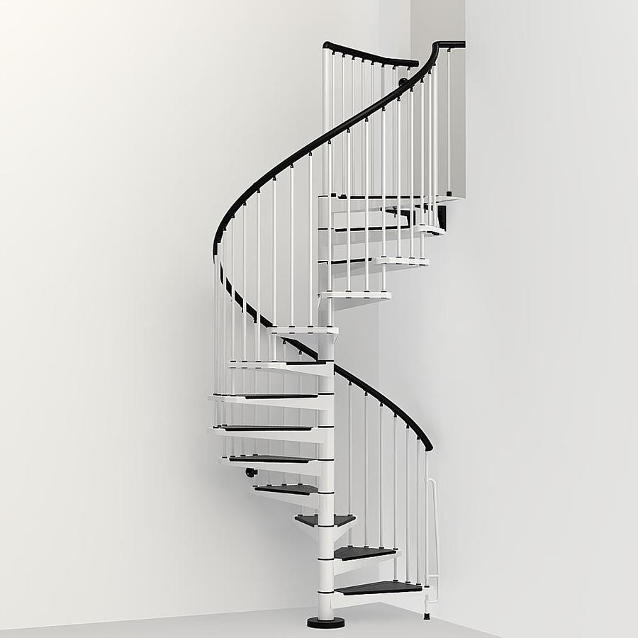 Arke Civik 63in x 10ft White Spiral Staircase Kit at