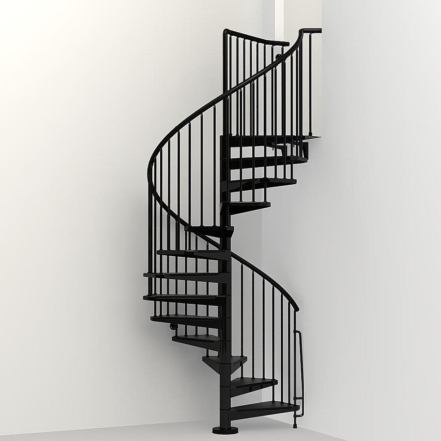 Shop Arke Civik 55in x 10ft Black Spiral Staircase Kit at