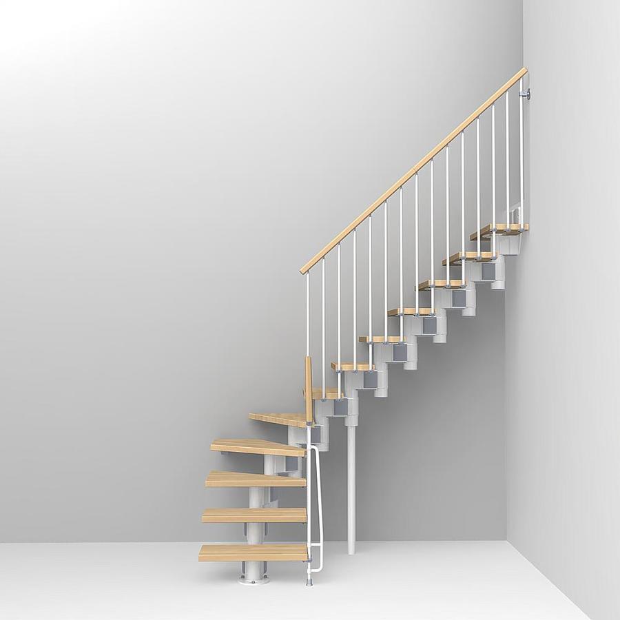 Arke Kompact 9.9ft White Modular Staircase Kit at