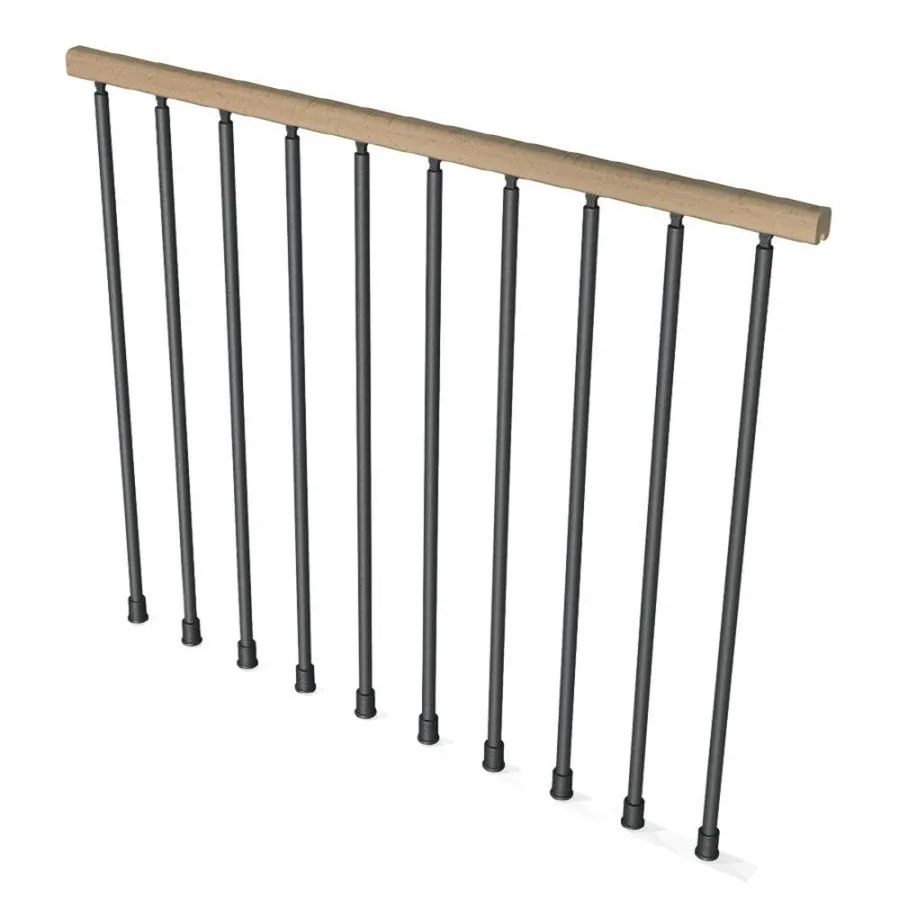 Arke Kompact 3.9ft Black Painted Balcony Rail Kit in the Stair Railing
