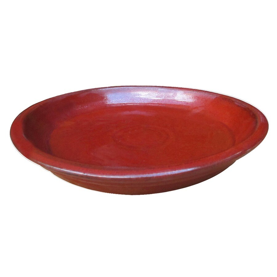 Allen + roth 11in Rust Ceramic Plant Saucer at