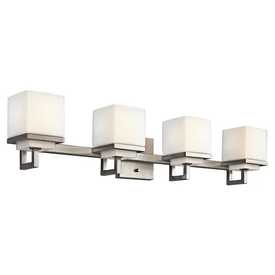 Shop Kichler Metro Park 4Light 30.75in Brushed Nickel Square Vanity