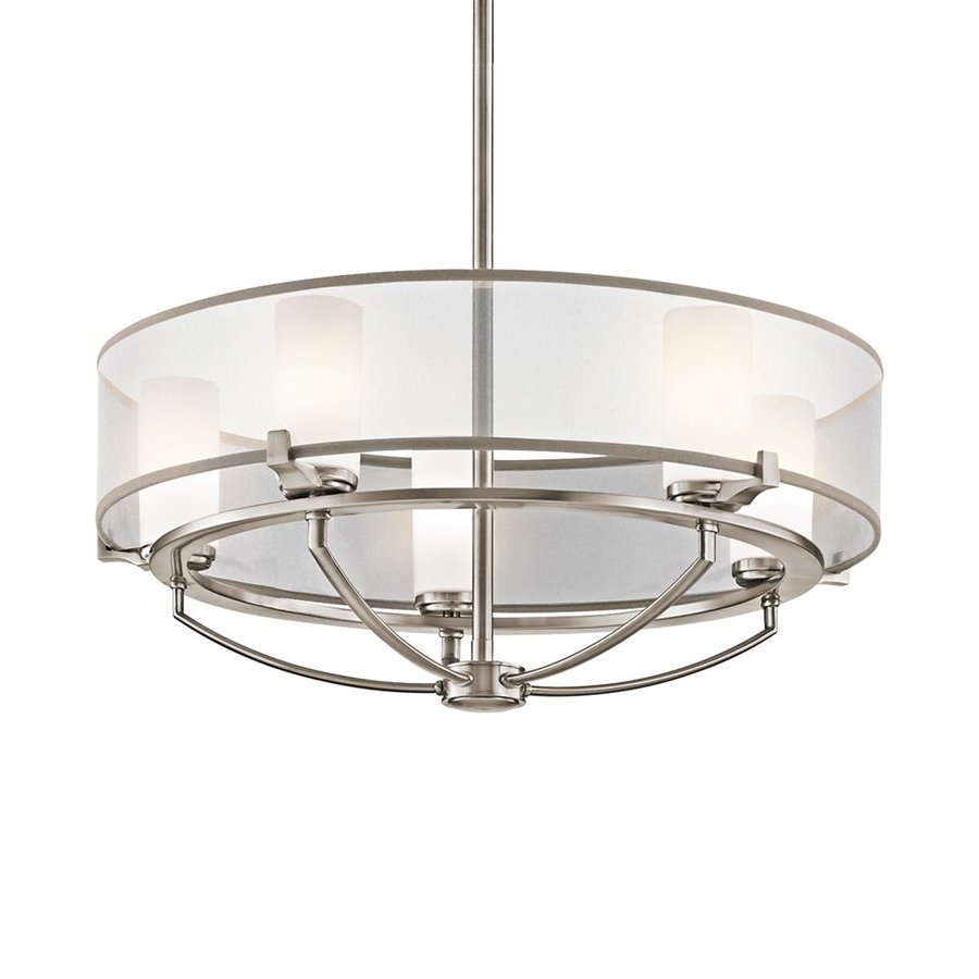 Shop Kichler Saldana 5Light Classic Pewter Modern Etched Glass Drum