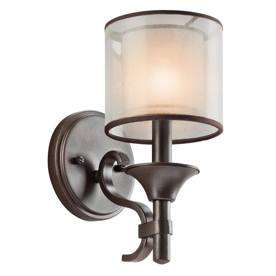 Shop Kichler Lighting 1Light Lacey Mission Bronze Bathroom Vanity Light at