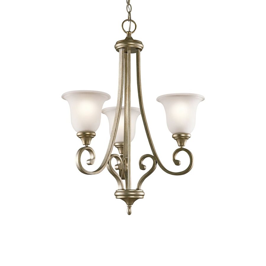 Kichler Monroe 23in 3Light Sterling Gold Vintage Hardwired Etched