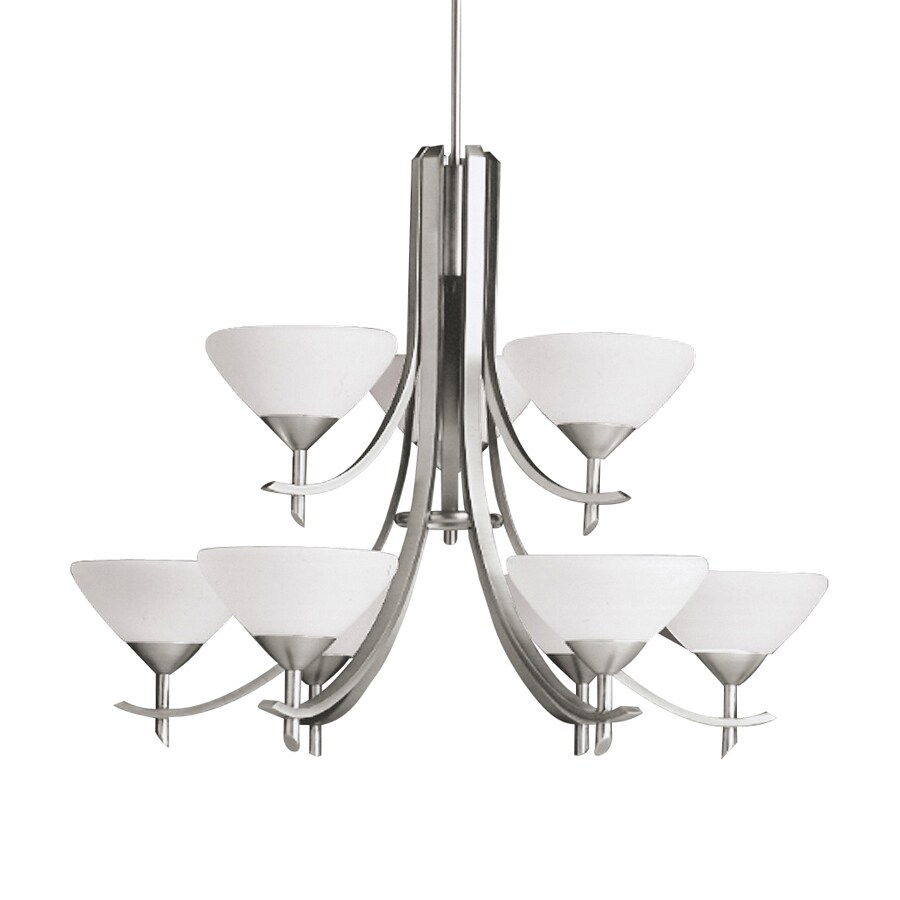 Kichler Lighting Olympia 32in 9Light Antique Pewter Etched Glass