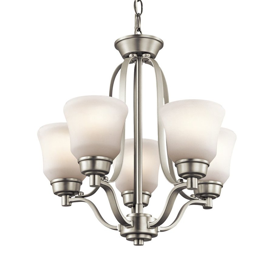 Kichler Langford 5Light Brushed Nickel Transitional Etched Glass