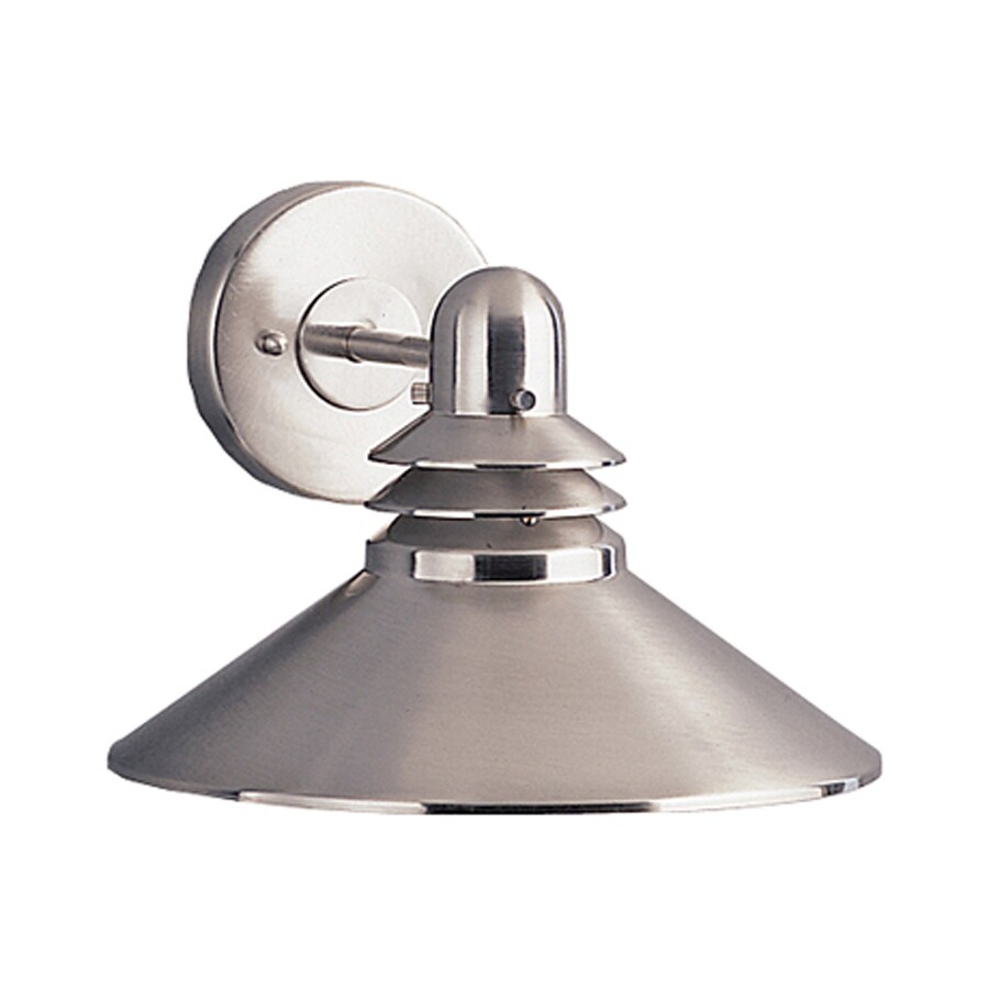Kichler Grenoble 8in H Brushed Nickel Outdoor Wall Light at