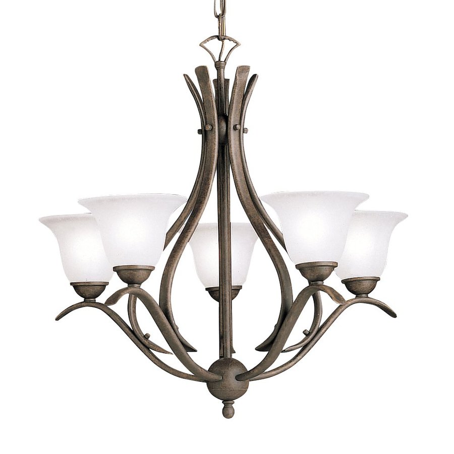 Shop Kichler Dover 5Light Tannery Bronze Transitional Etched Glass