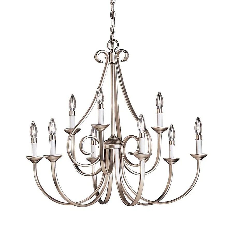 Kichler Dover 9Light Brushed Nickel Traditional Candle Chandelier at