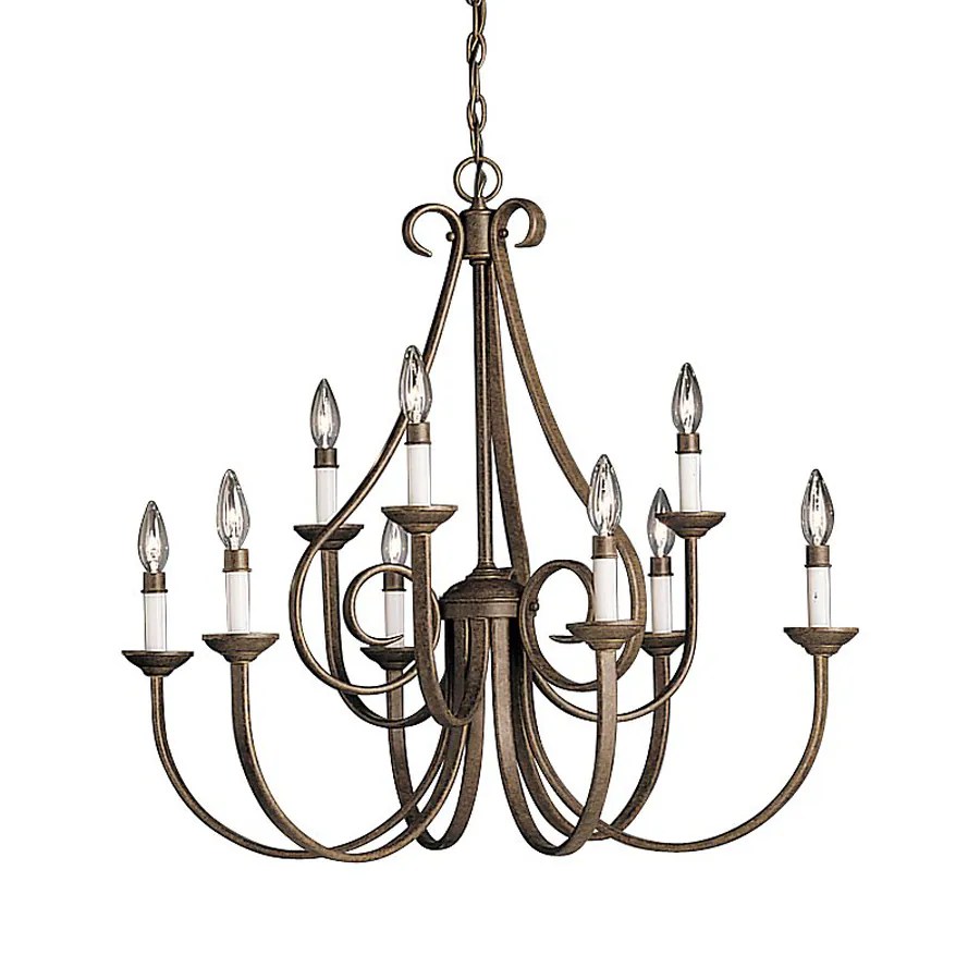 Shop Kichler Dover 9Light Tannery Bronze Traditional Candle Chandelier
