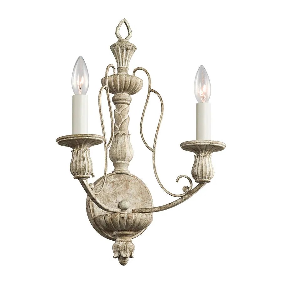 Kichler Lighting Hayman Bay 12in W 2Light Distressed Antique White