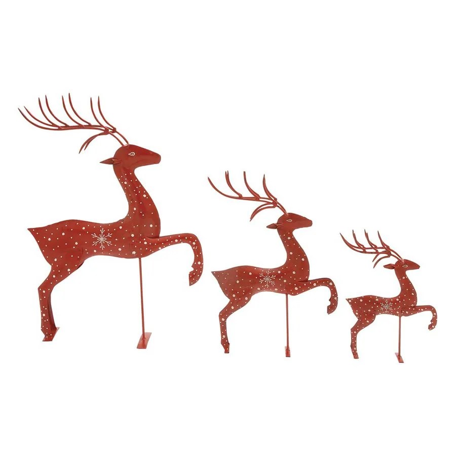 Shop Woodland Imports Set of 3 Metal Freestanding Reindeer Figurines at