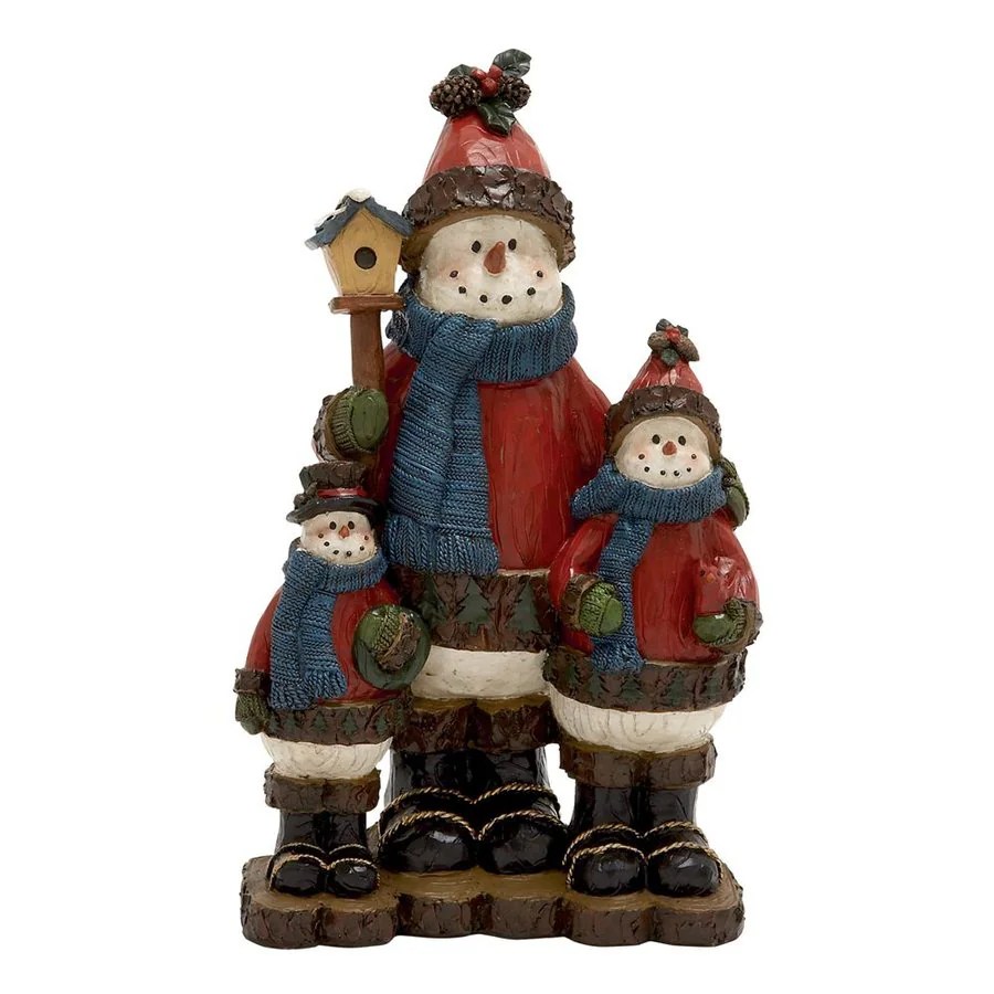 Shop Woodland Imports Resin Freestanding Snowman Family Figurine at
