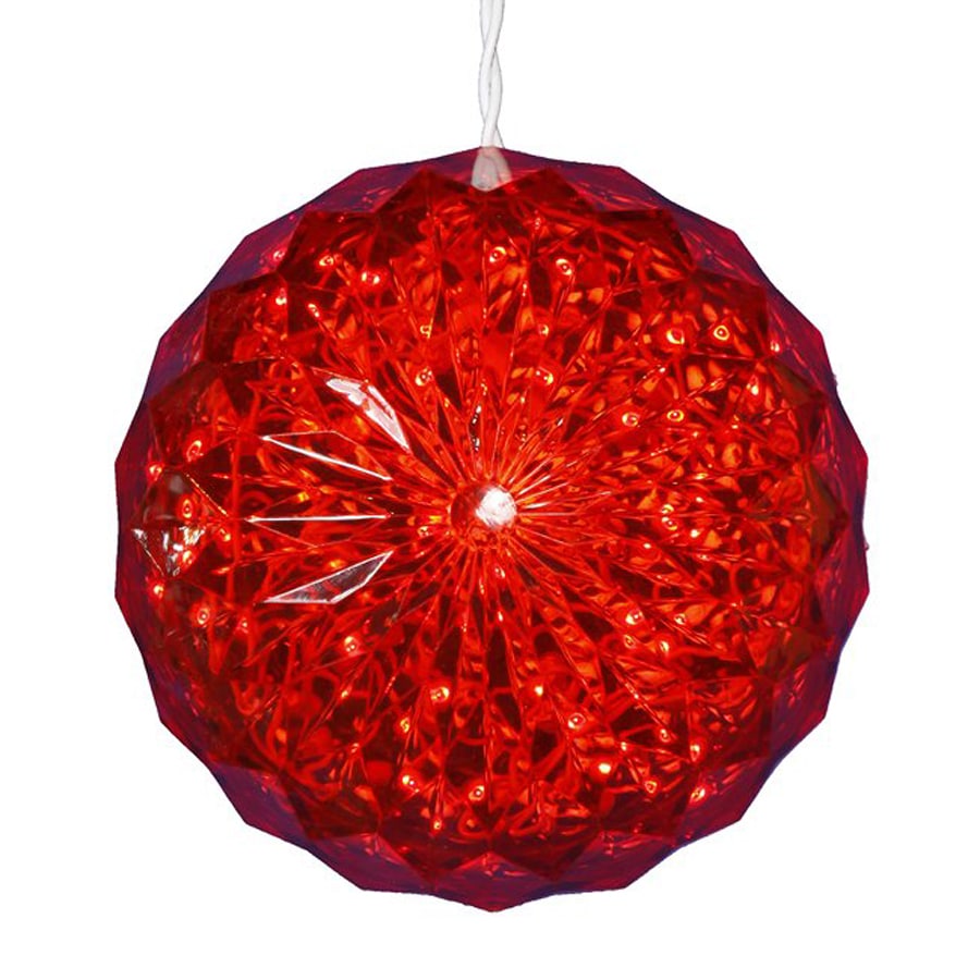 Northlight 6in Hanging Ball Sculpture with Red LED Lights at
