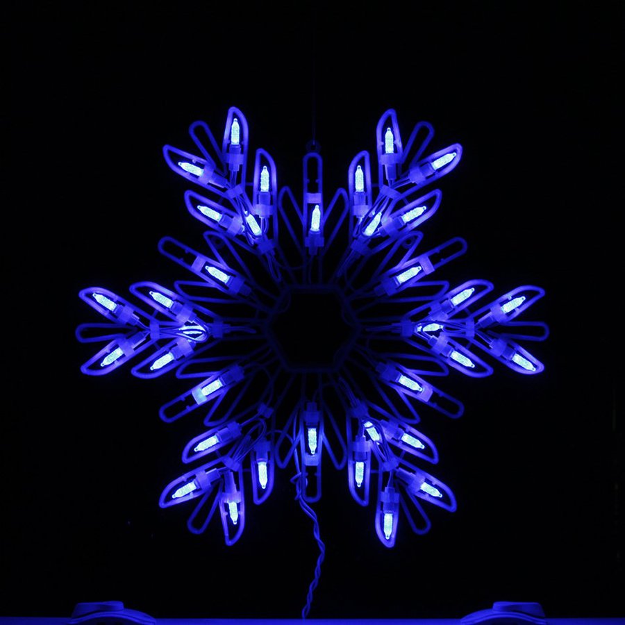 Northlight 15in Hanging Snowflake with Blue LED Lights at