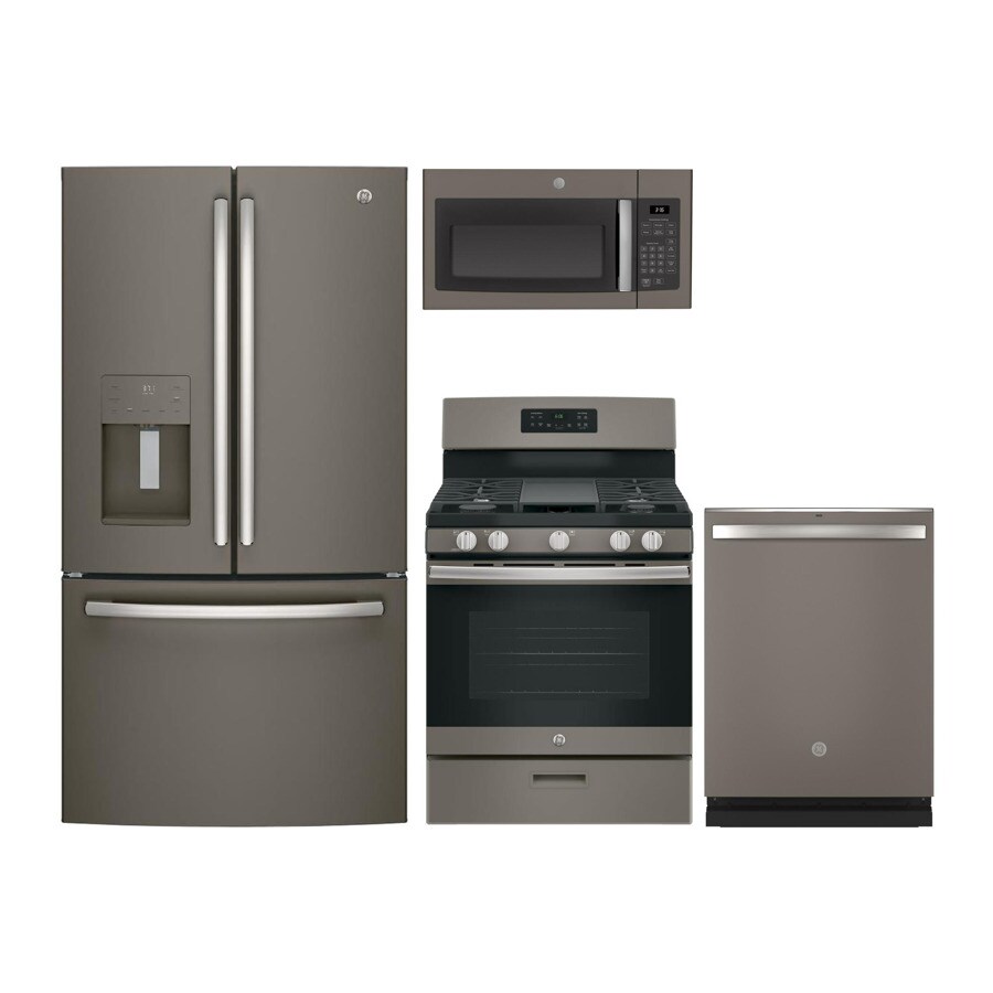 Shop GE French Door Refrigerator & Gas Range Suite in Slate at