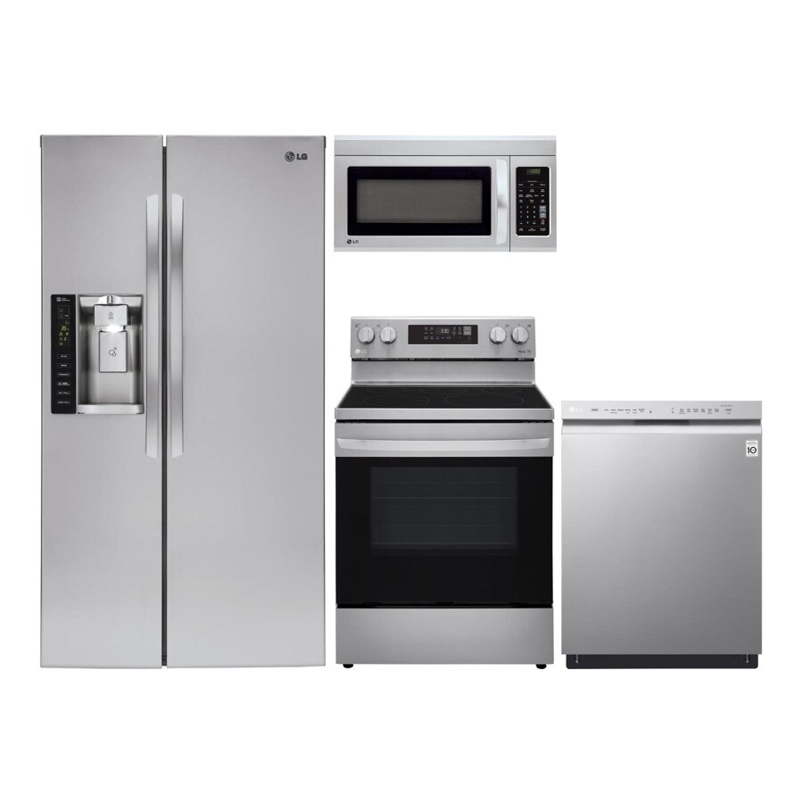 Shop LG Side by Side Refrigerator & Electric Range Suite in Stainless