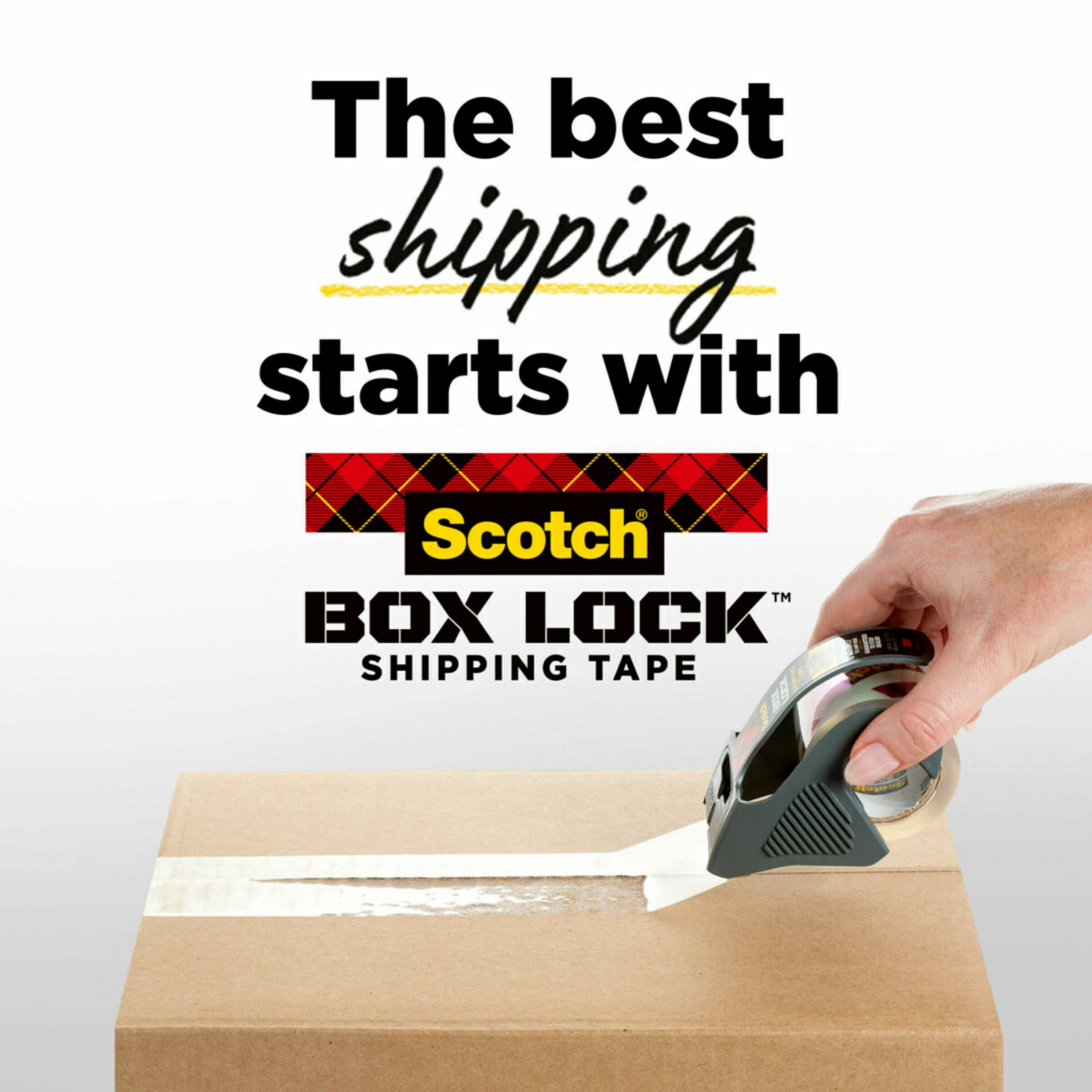 Scotch 1.88in x 38.2 Yards Box Lock Extreme Grip Shipping Tape