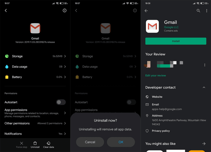 Fix Gmail keeps crashing on Android Mobile Internist