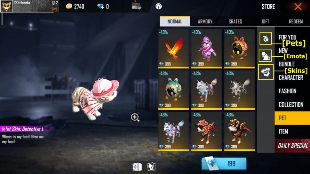 Free Fire Pets, Pet Emotes & Skins Are Available On Up To 50 Discount