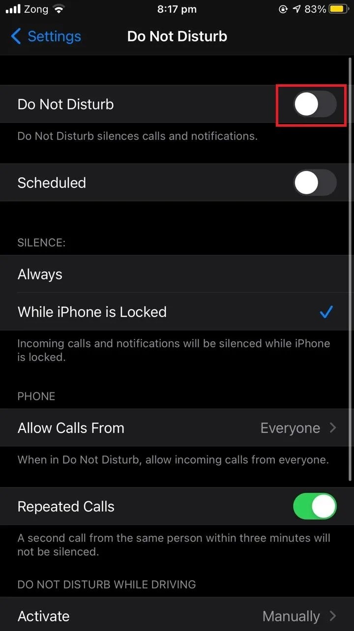 Do Not Disturb Keeps Turning On (iOS fix) mobilepains