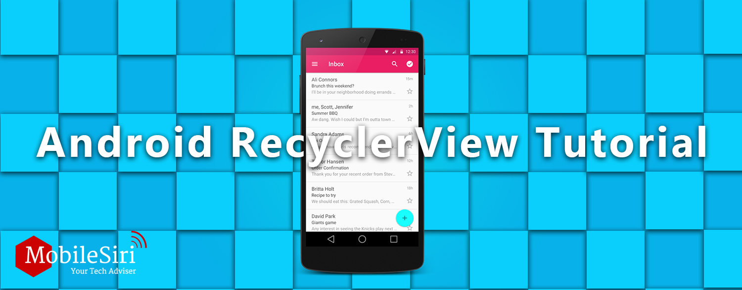 Android RecyclerView Tutorial Android studio MobileSiri