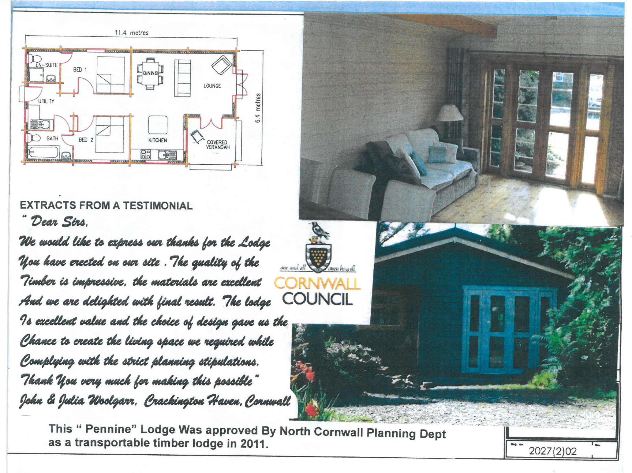 Testimonial Cornwall Council Mobile Timber Homes