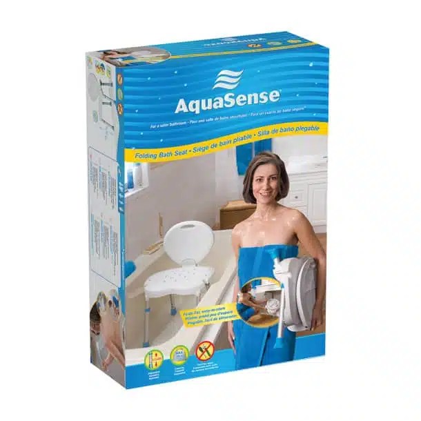 AquaSense Folding Bath and Shower Chair with NonSlip Seat and Backrest